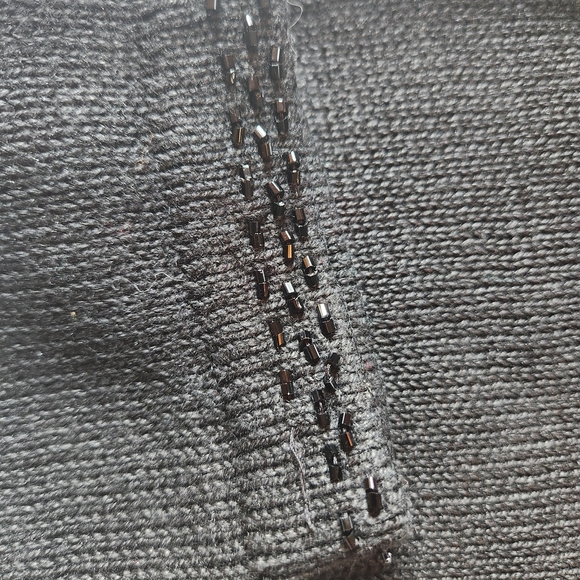 Vintage Victoria Harbour Black Cardigan Gold Sequins Holiday New Years Preppy - Picture 9 of 15